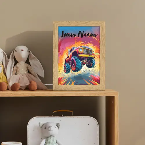 Monstertruck - Auto - Jongens - Kleurrijk Light Box met kabel (Kinderlampje) klein -sfeer2_kind