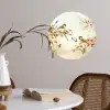 Takken - Bloemen - Vogeltjes - Roze Wandcirkel behangsticker klein -sfeer3