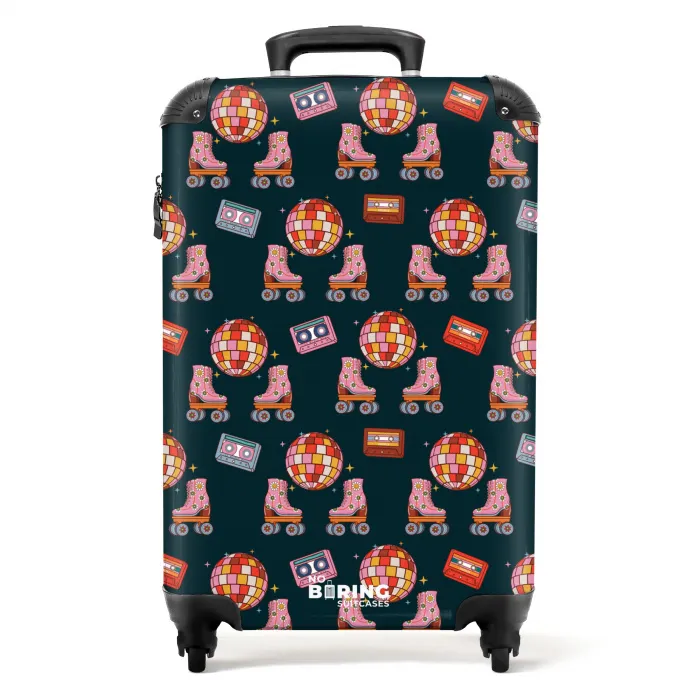 Retro disco 70s patroon kleurrijk NBS - Handbagage koffer - Volwassenen Unisex middel -productfoto_recht