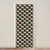 Vlechtpatroon - Groen - Roze - Geometrisch deurposter klein 289 -3d_beige