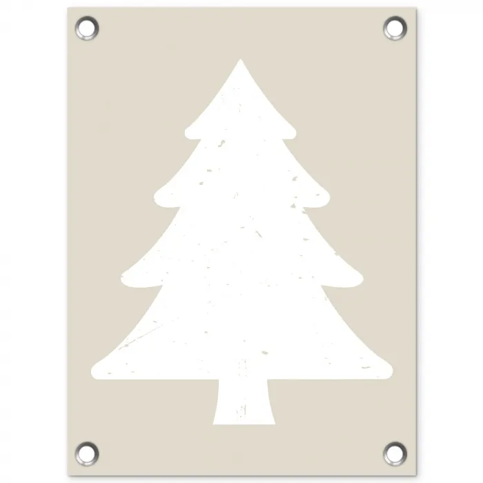 Japandi - Kerstboom - Beige - Kerstversiering tuinposter los doek klein -3d