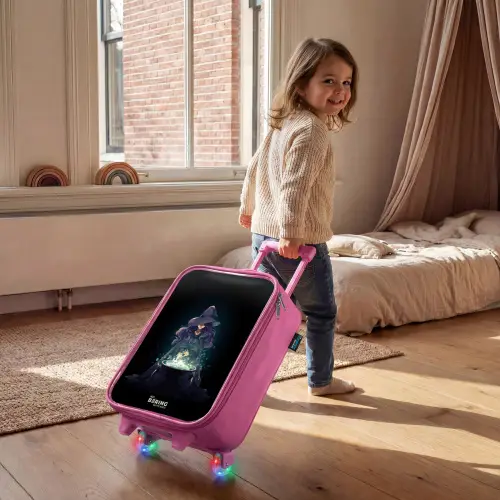 Heks - Ketel - Tover Kinderkoffer - Roze klein -sfeer1