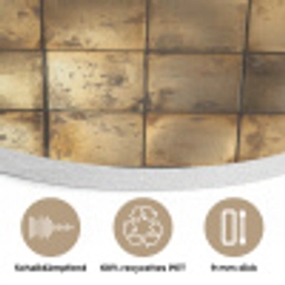 Geometrisch - Tegels - Goud Akoestische PET Vilt - Rond klein 838 -closeup_DE