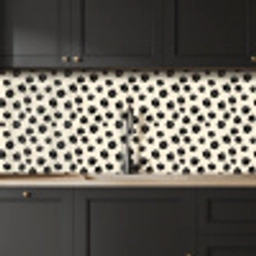 Madeliefjes - Grafisch - Zwart - Beige keuken achterwand 2 middel 871 -sfeer1