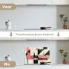 Roze - Abstract - Aesthetic - Modern - Vormen keuken achterwand spatscherm klein -voor_na_NL