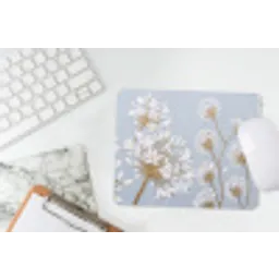Illustratie - Bloemen - Blauw muismat rubber klein -witbureau