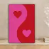 Minimalistisch - Rood - Roze - Hartjes canvas 2cm klein -sfeer1