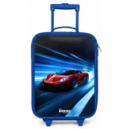 Rode racewagen in digitale snelheidswereld Kinderkoffer - Blauw klein -zz3dotto