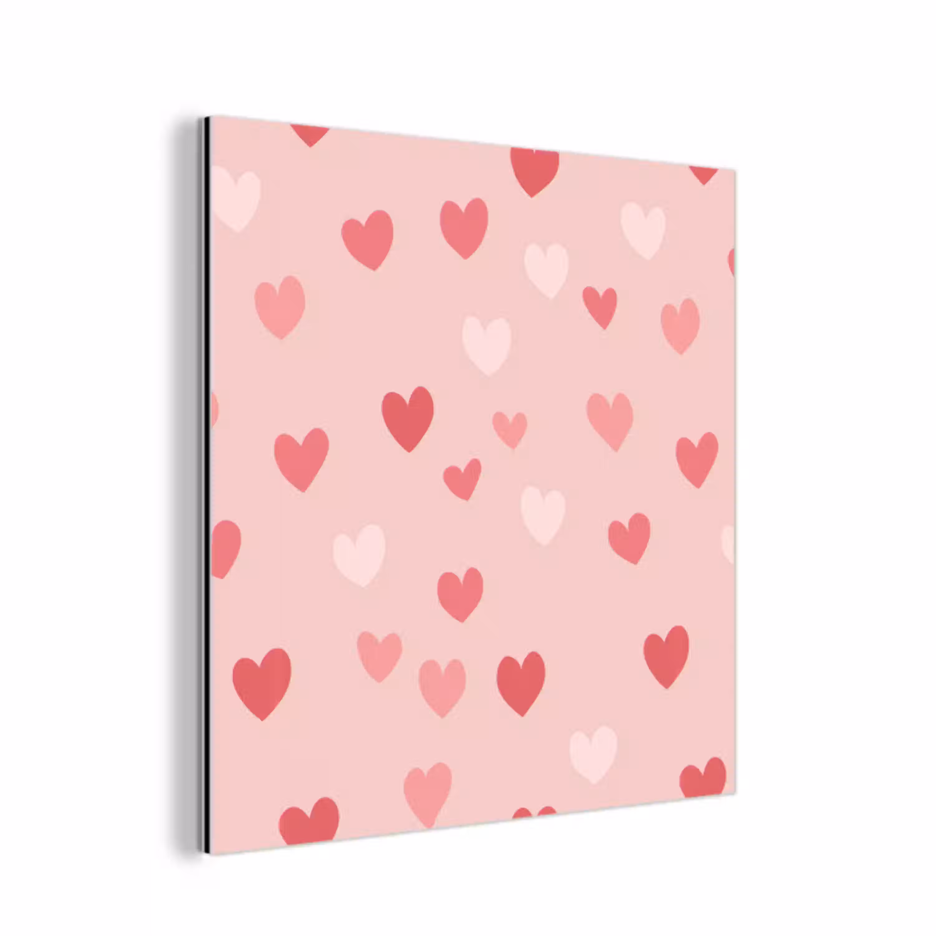 Hartjes - Patroon - Roze - Eenvoudig aluminium wit klein -3d