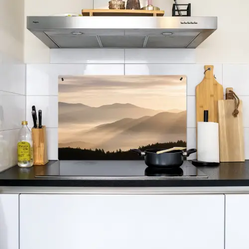Bergen - Mist - Zonnestralen Inductie beschemer met haakjes klein -sfeer2