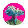 Man - Pak - Wolk - Roze Wandcirkel aluminium klein -3d