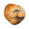 Boom - Landschap - Oranje Wandcirkel Organisch Forex 3mm klein -3d