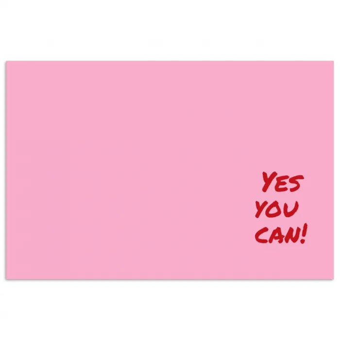 Yes you can do it - Rood - Roze poster papier klein -3d