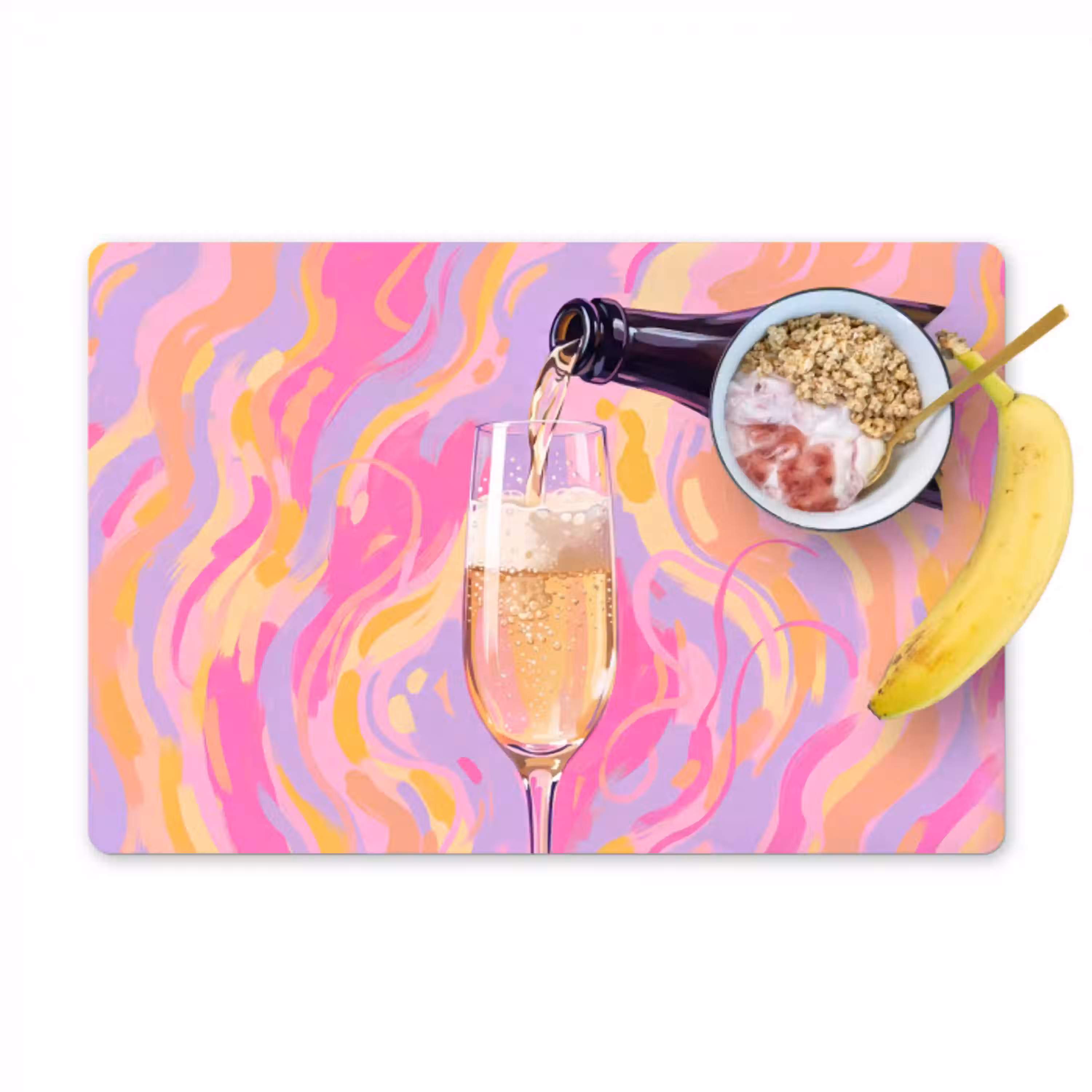 Drank - Inschenken - Feest - Abstract - Roze Placemat vinyl groot -zzzproduct_Kitchenyeah-website