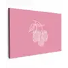 Frambozen - Steel - Getekend - Roze Tuinposter op houten frame 2 cm dik klein -3d