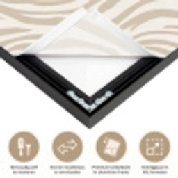 Zebra - Patroon - Beige Textielframe zwart klein 947 -USP_closeupNL