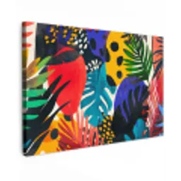 Bladeren - Vormen - Abstract - Kleurrijk Tuinposter op houten frame 2 cm dik klein -3d