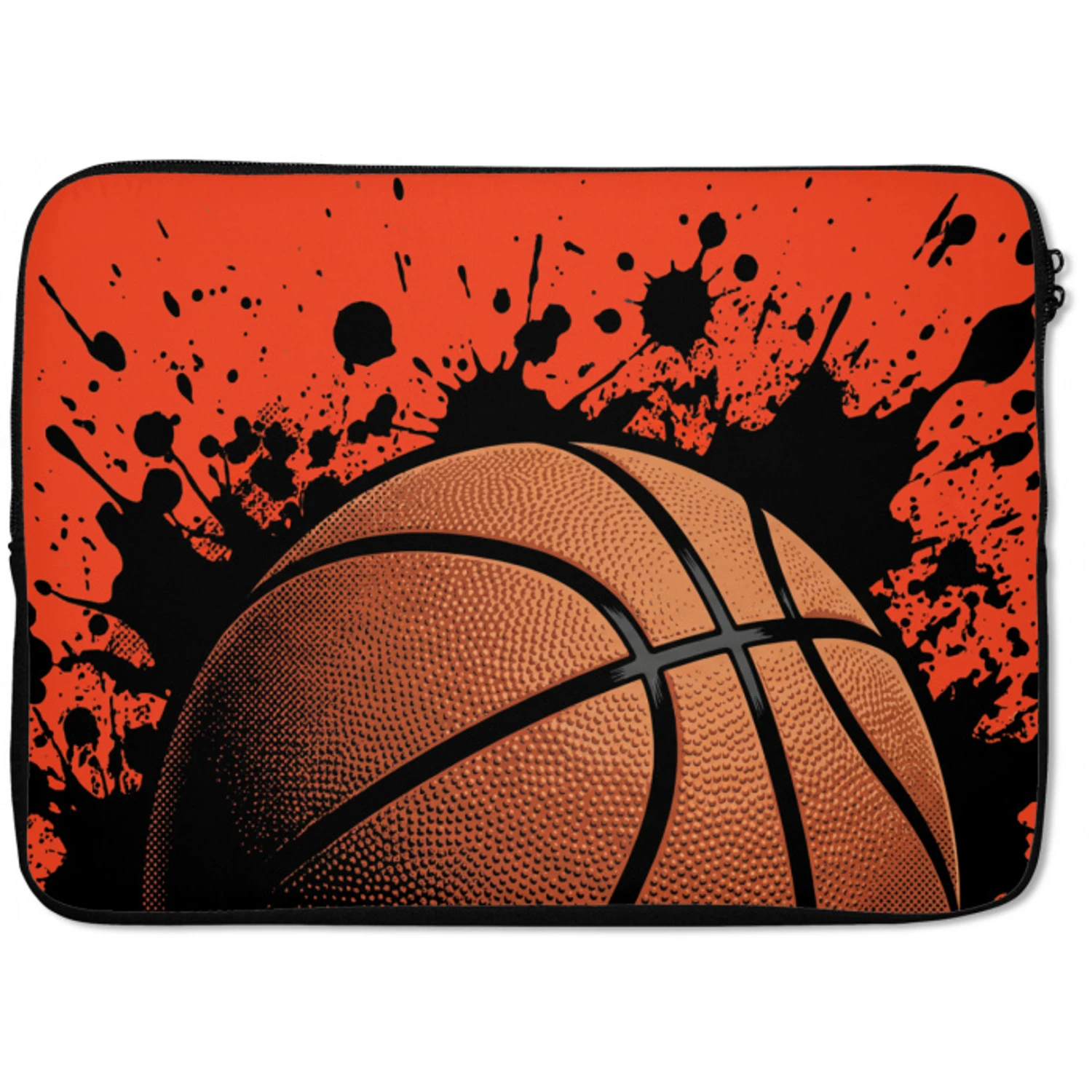 Basketbal - Verf - Sport - Oranje laptophoes neopreen klein -zkaufland3dotto