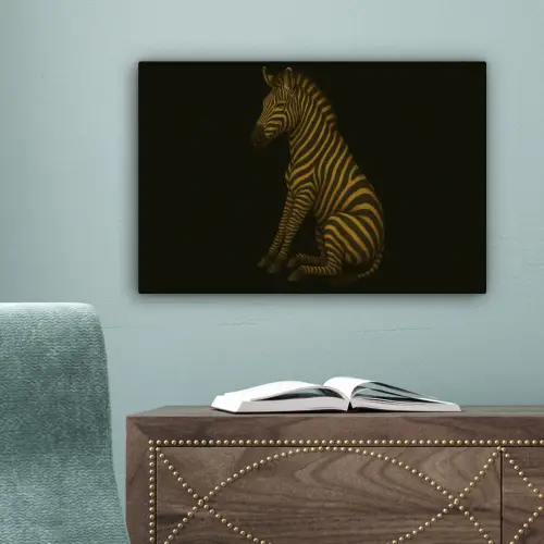Zebra - Strepen - Goud canvas 2cm klein -sfeer4