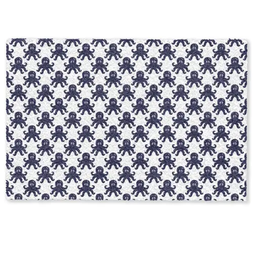 Oceaan - Octo - Blauw - Wit Deurmat klein 898 -zkaufland3d