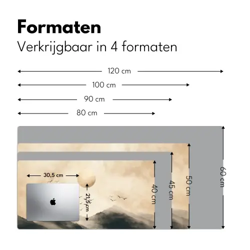 Landschap - Japandi - vogel Muismat XXL klein -sfeer5