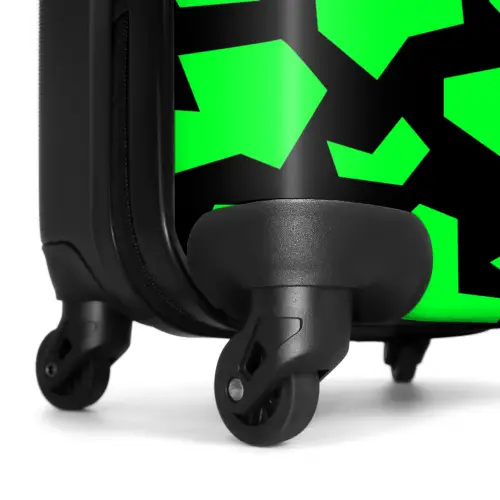 Groene fragmenten op zwart NBS - Handbagage koffer - Kinderen Unisex middel -wiel