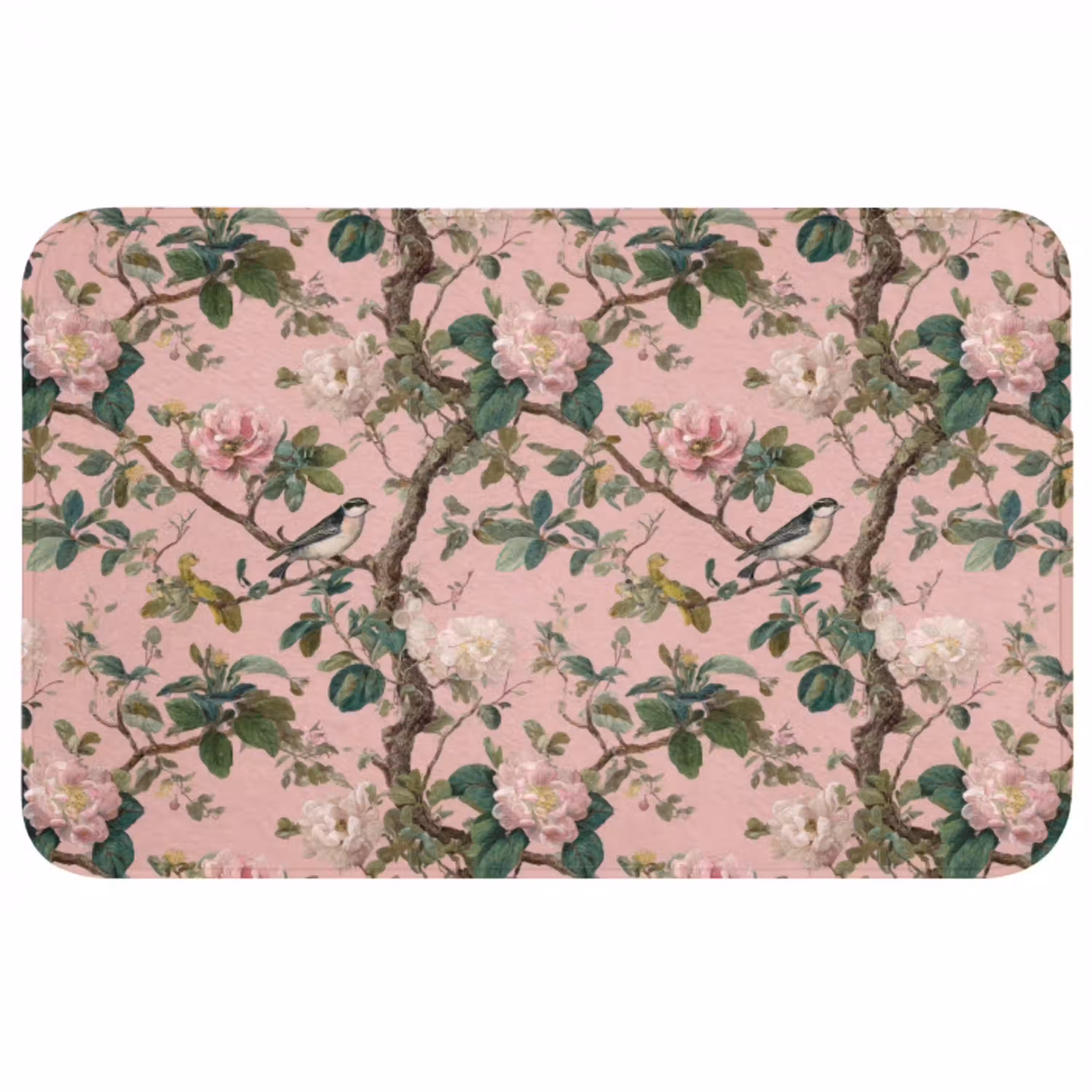 Pioenrozen - Botanisch - Vogel Badmat middel 997 -3d