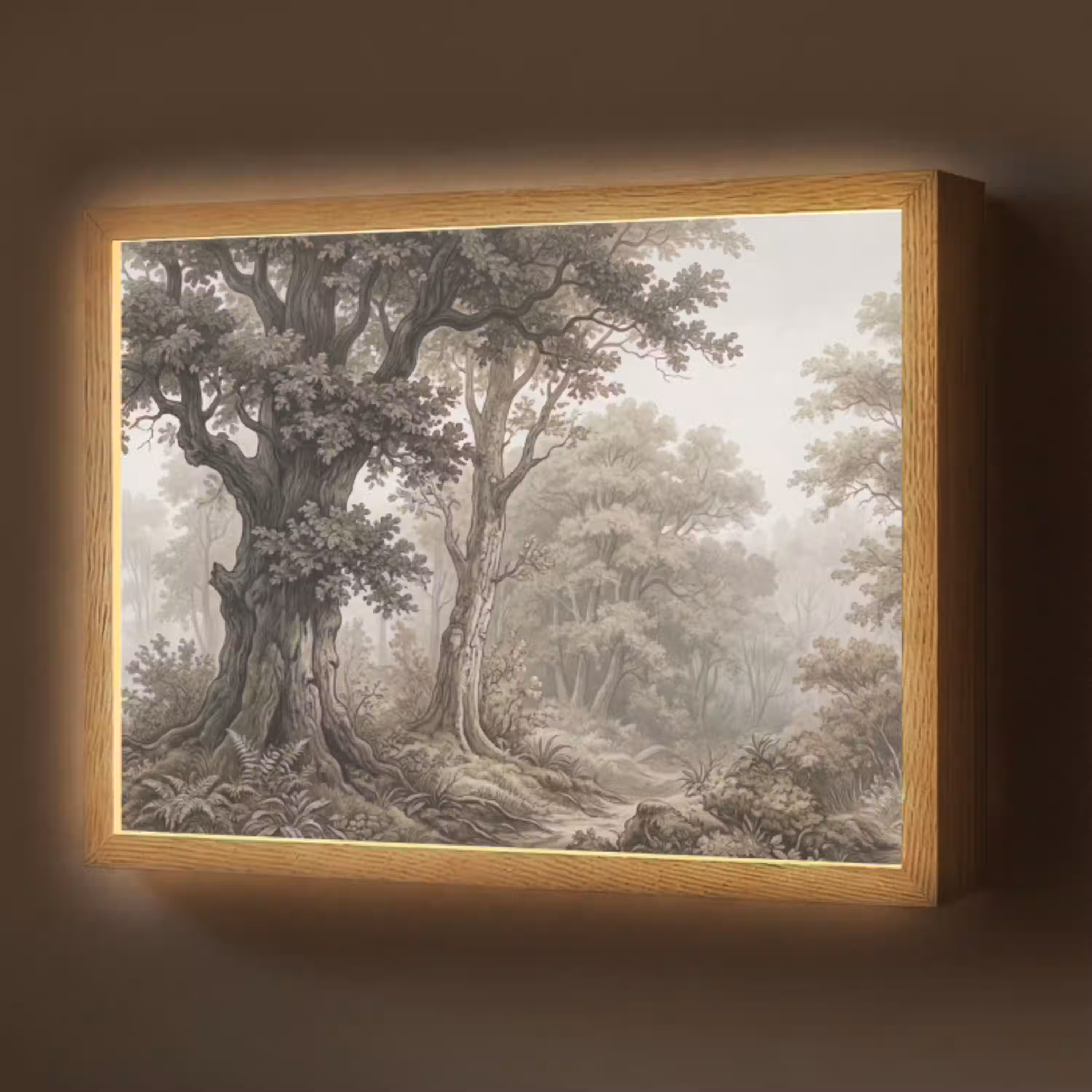Natuur - Bos - Eik Light Box met batterij (Wandlamp) middel -z3d_website