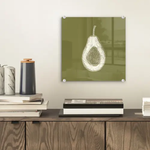 Avocado - Minimalistisch - Illustratie - Groen plexiglas 5mm klein -sfeer1