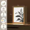 Plant - Bladeren - Minimalistisch - Zwart Light Box met kabel (Tafellamp) klein -USP_NL