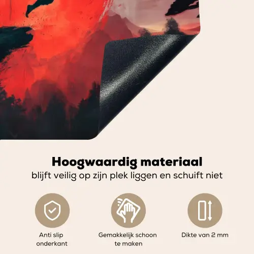 Zon - Krijger - Bomen - Bergen Inductie beschemer met haakjes middel -ky-onderkant-nl