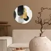 Goud - Rechthoeken - Cirkels - Abstract Wandcirkel kunststof plaat 5mm dik klein -sfeer1