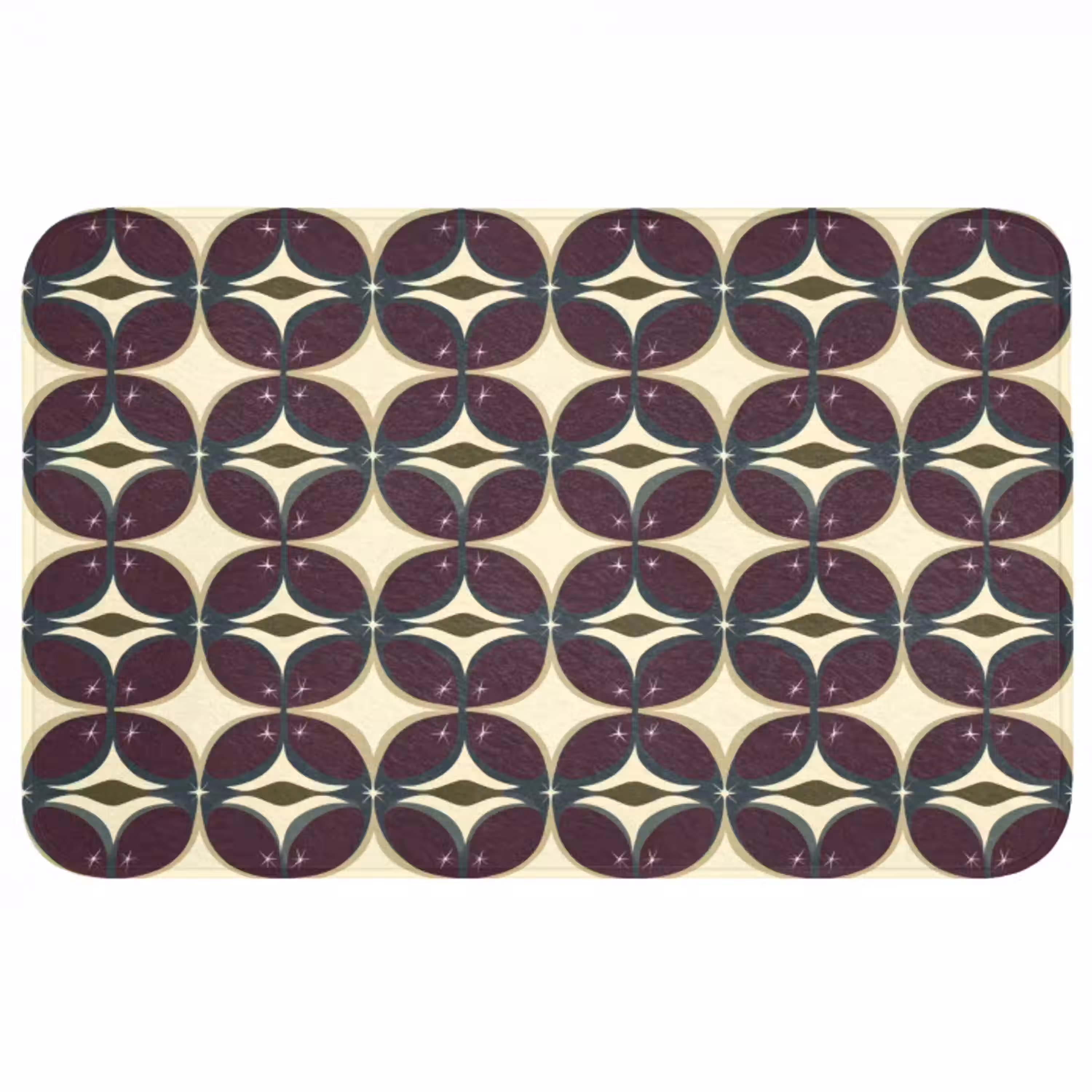 Cirkel - Retro - Kleurrijk Badmat middel 997 -3d