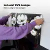 Bloemen - Wit - Abstract Inductie beschemer met haakjes klein -ky-ophangen-nl