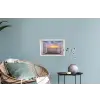 Doorkijk - Zee - Strand - Zonsondergang - Blauw Muursticker klein -plant