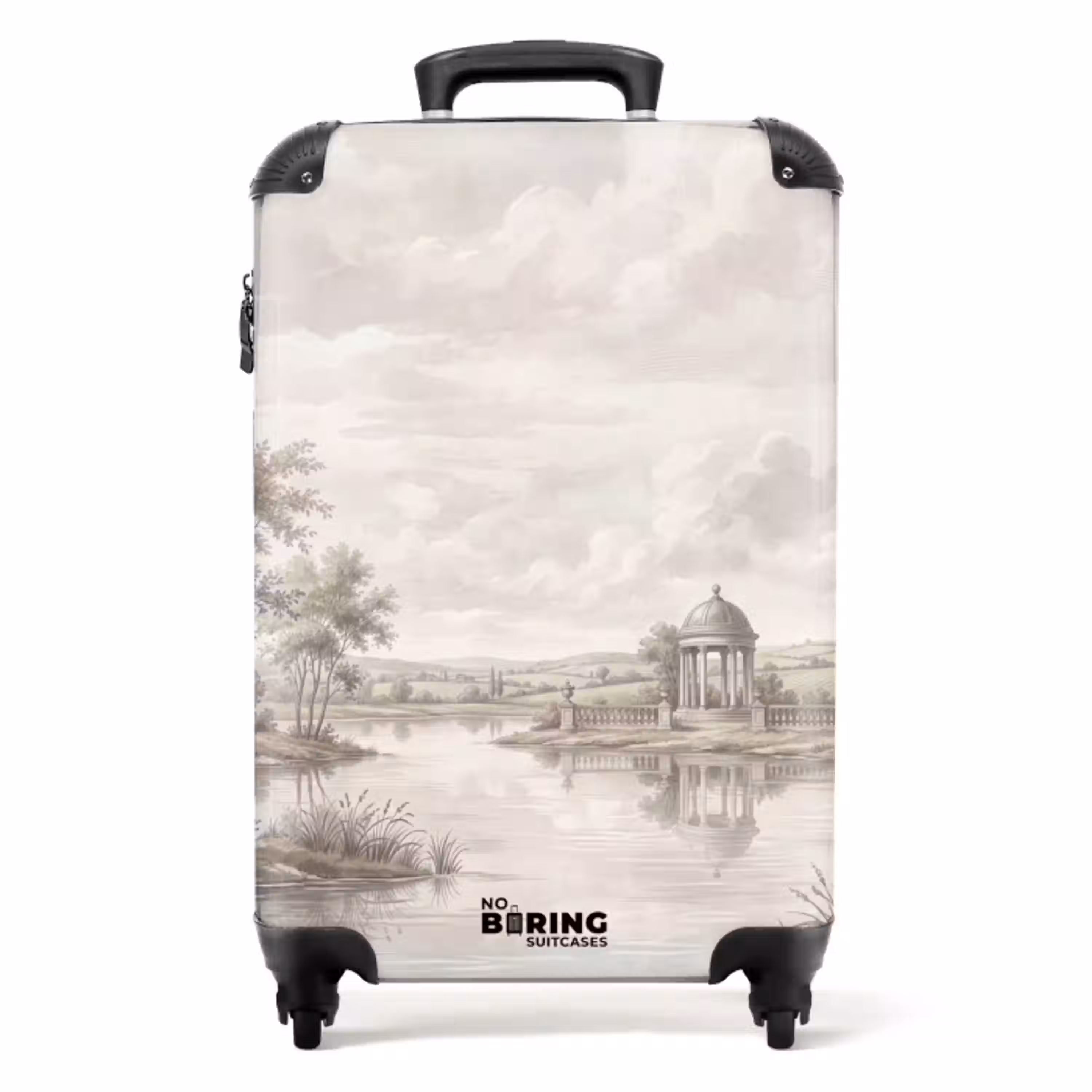 Landschap - Water - Natuur - Sepia NBS - Handbagage koffer - Volwassenen Unisex middel -productfoto_recht