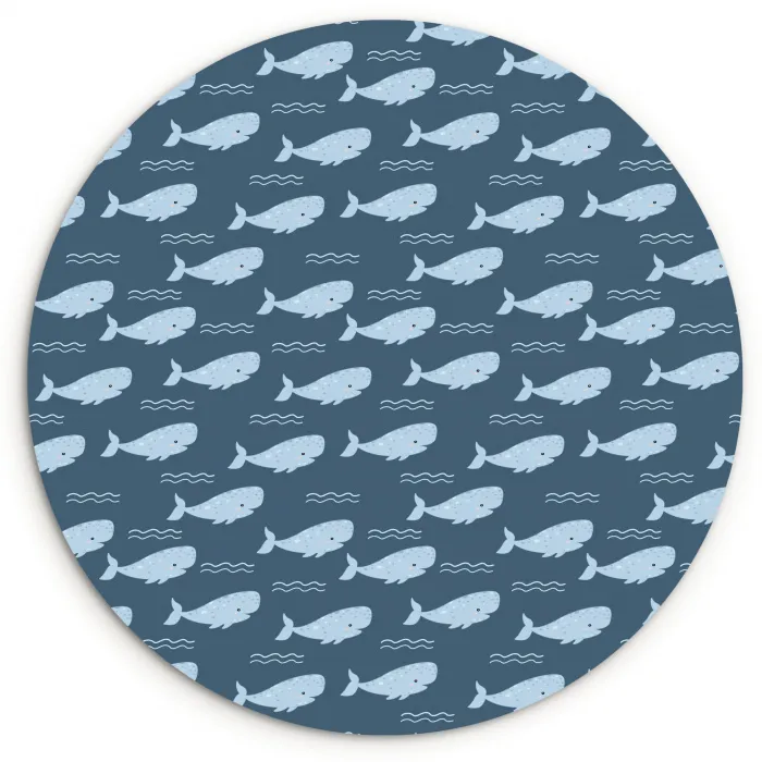 Klein - Oceaan - Golven - Blauw Wandcirkel kunststof plaat 5mm dik klein 188 -3d
