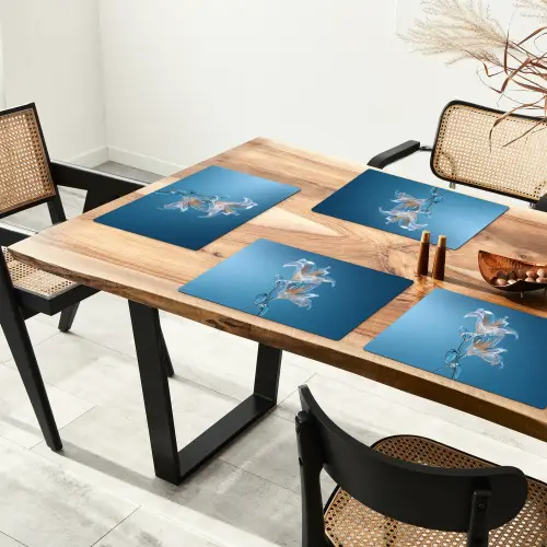 Lelies - Blauw - Glazen Placemat vinyl groot -zzsfeer4_Kitchenyeah-website
