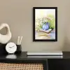 Vaas - Delftsblauw - Madeliefjes fotolijst zwart zonder passe partout klein -sfeer1