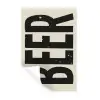 Beer - Vintage - Zwart - Beige Muursticker klein -3d