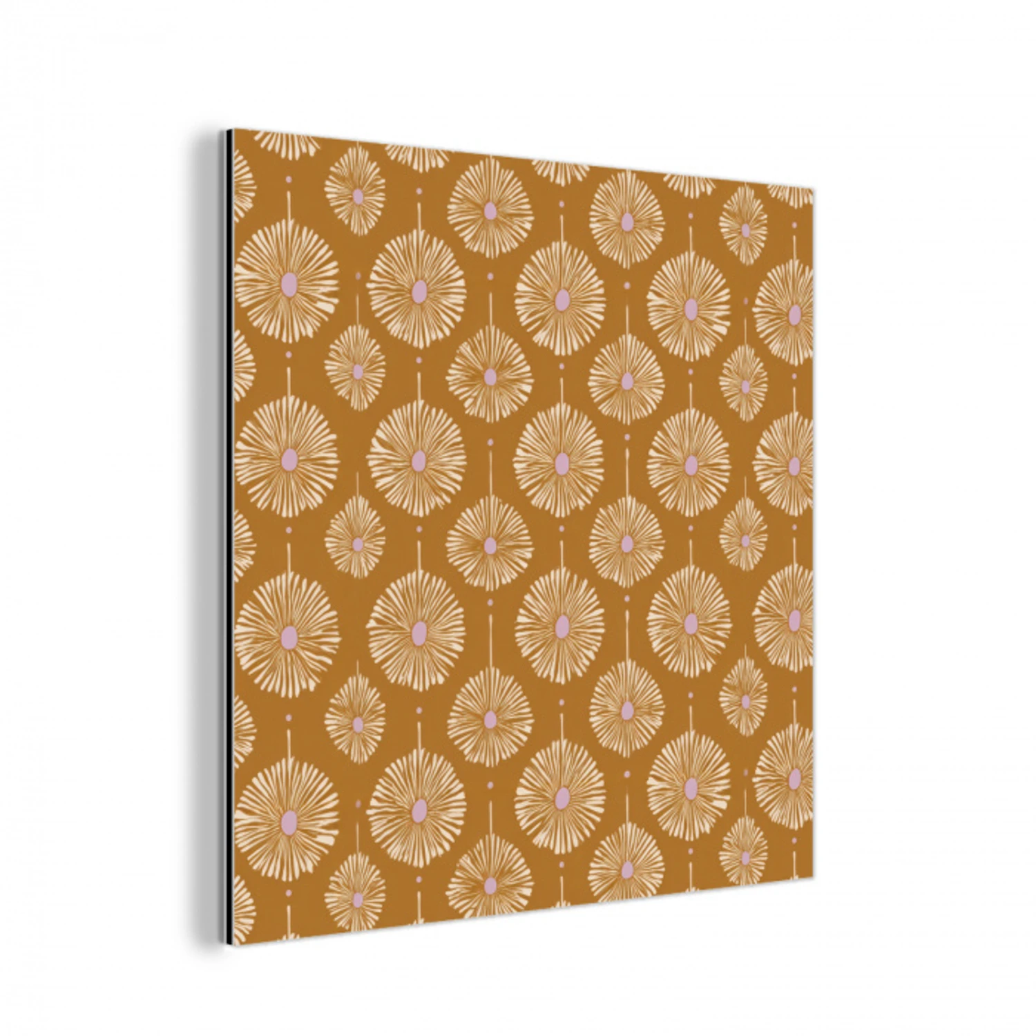 Bloemen - Modern - Oker aluminium wit klein 46 -3d