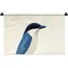 Illustratie - Blauw - Vogel Wandkleed katoen klein -zz3d