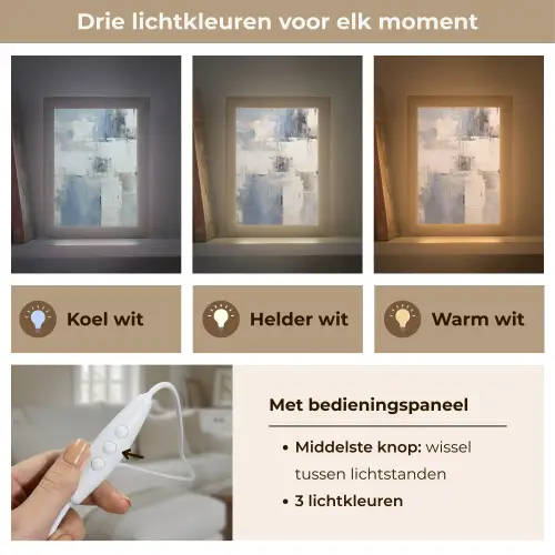 Aquarel - Abstract - Kunst Light Box met kabel (Tafellamp) klein -USP_lichtkleurNL