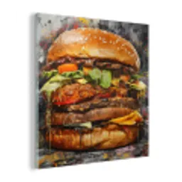 Burger - Eten - Kunst - Grijs - Graffiti plexiglas 5mm klein -z3d