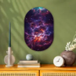 Space - Stars - Abstract - Colorful Wandcirkel Ovaal Forex klein -sfeer2