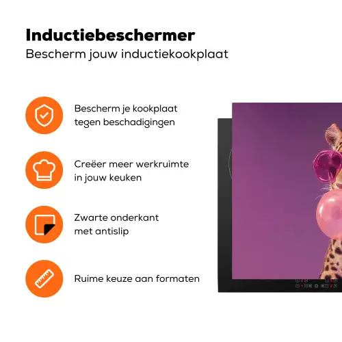 Panter - Zonnebril - Kauwgombel - Roze Inductie beschermer vinyl 3mm klein -zzzzzzz-td-ups