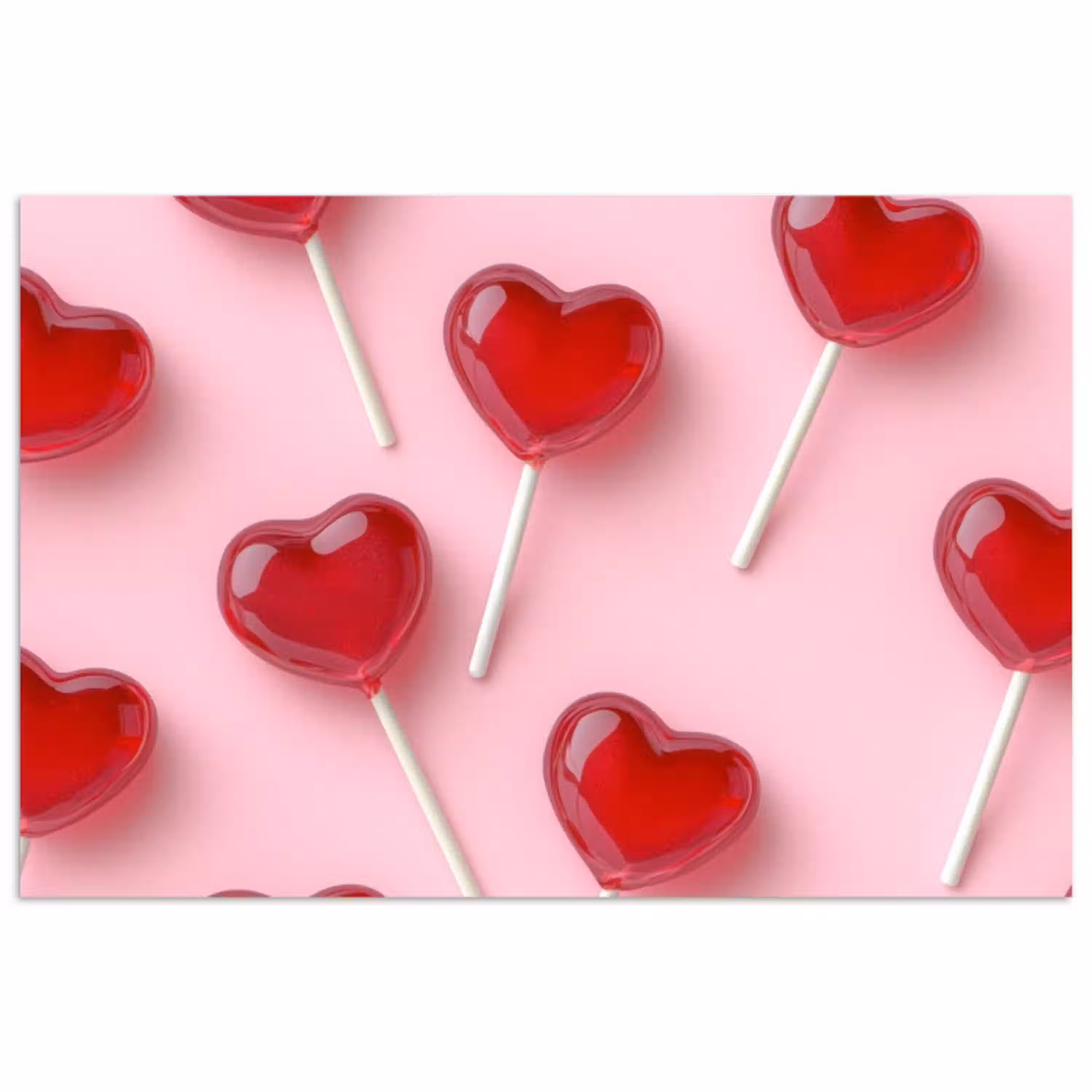 Lollies - Hartjes - Roze poster papier klein -3d