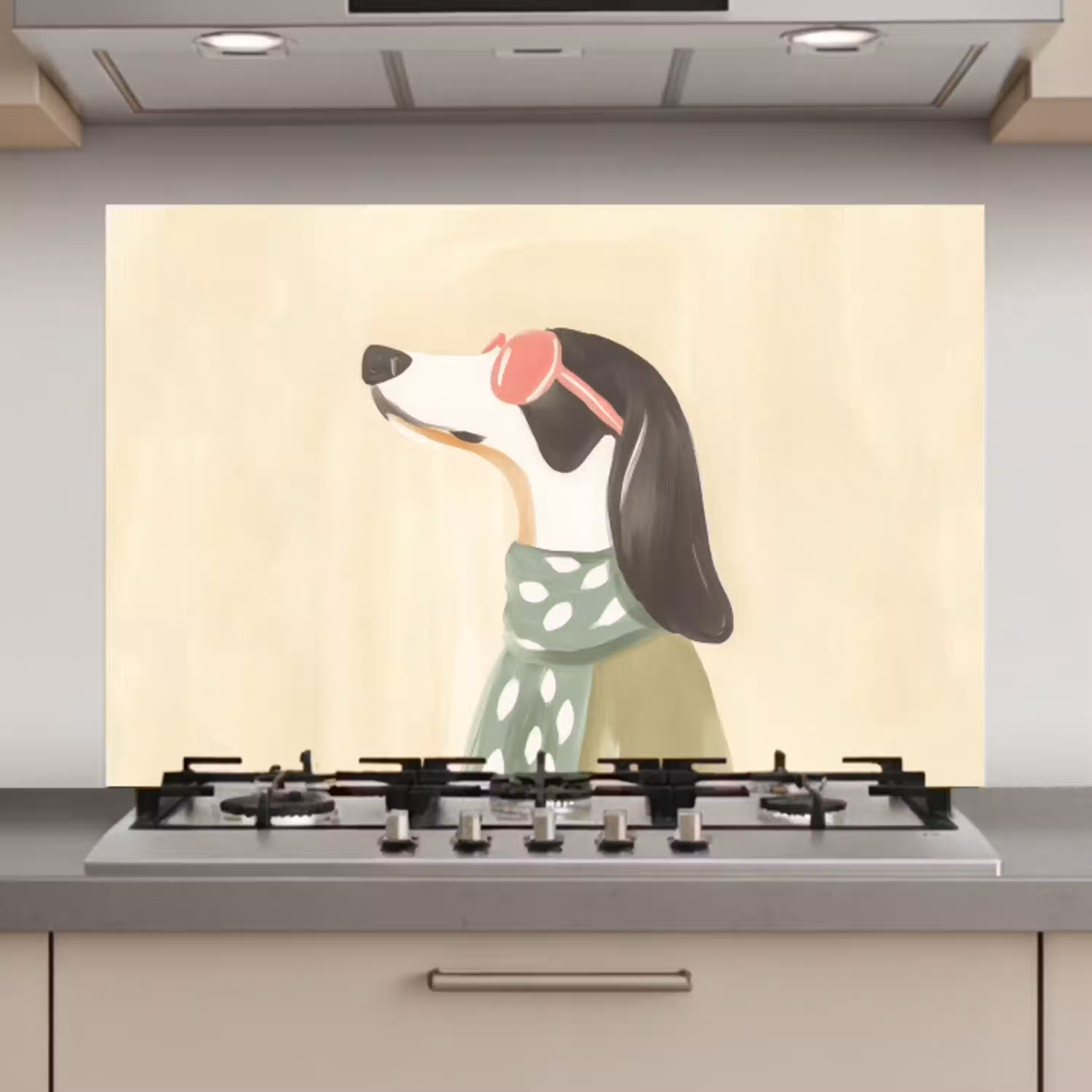 Hond - Zonnebril - Sjaal keuken achterwand spatscherm klein -3d_website