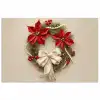 Deurkrans - Strik - Kerst - Rood - Groen poster papier klein -3d