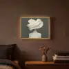 Vrouw - Beige - hoed Light Box met batterij (Wandlamp) middel -sfeer4